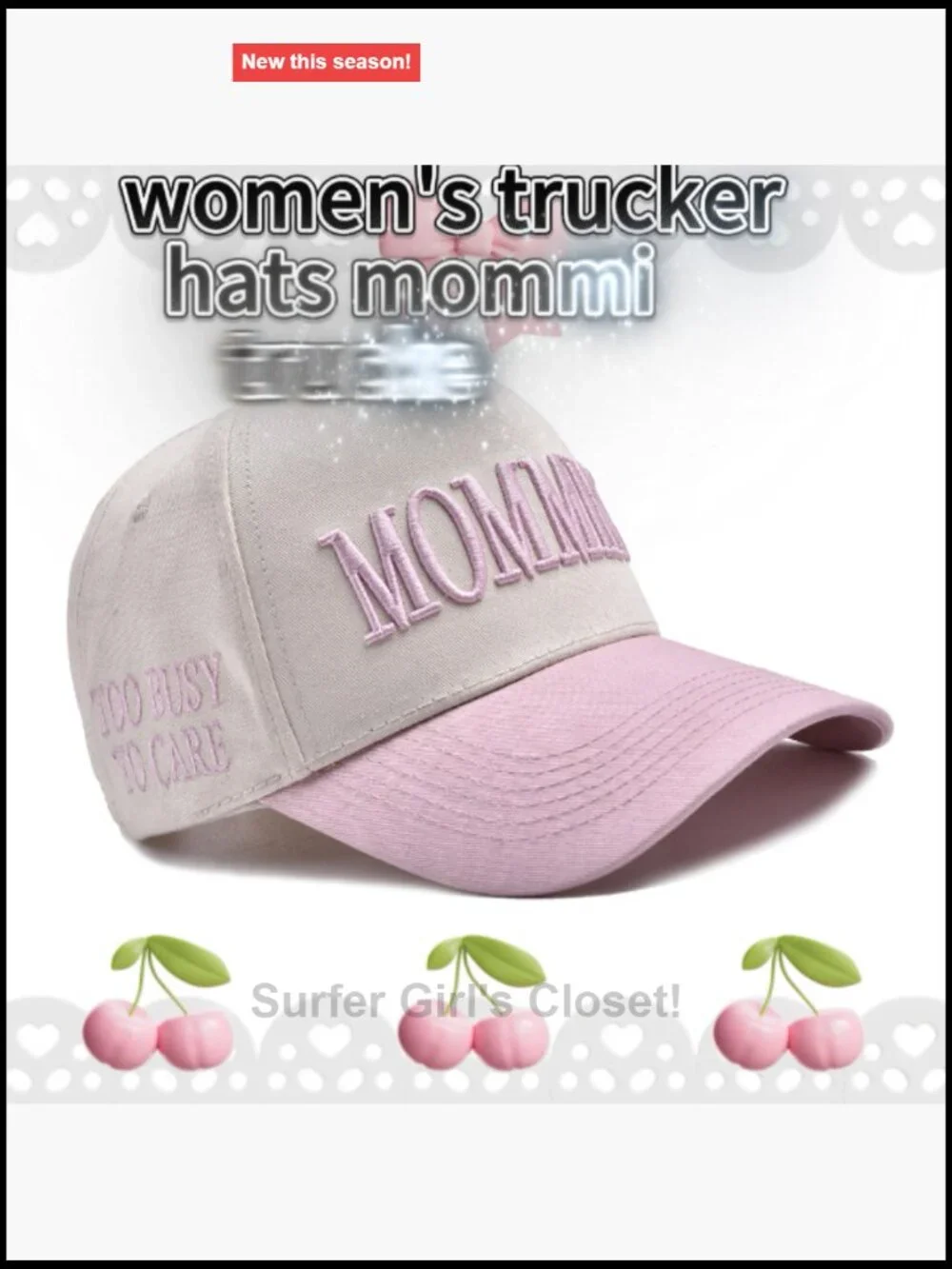 Vintage Two-Tone Baseball Cap with Mom-Themed Embroidery, Adjustable Snapback